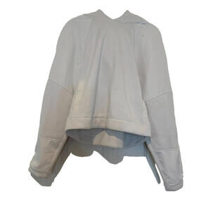 Athleta cropped ivory hooded sweatshirt sz XS #1783